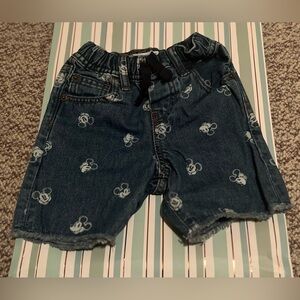 baby Gap - Disney Blue Denim Kids Shorts with Mickey Mouse Print